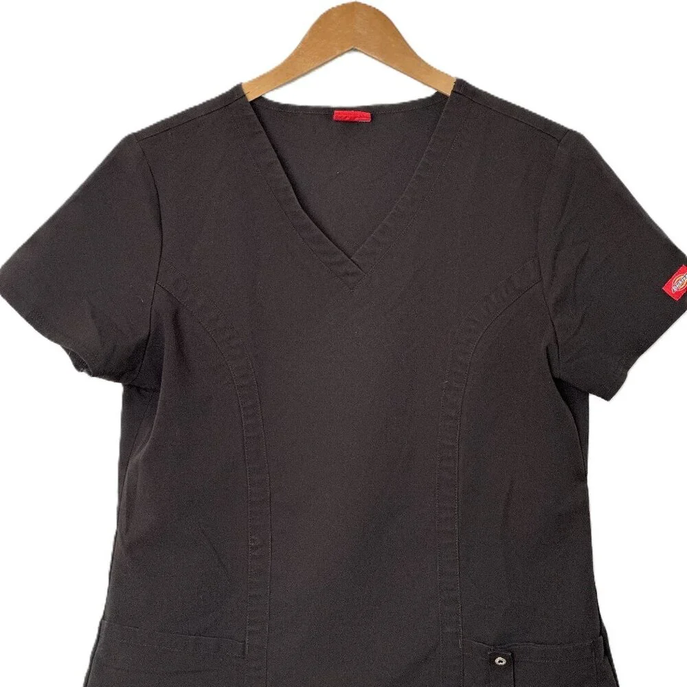 Black Dickies Scrub Top Size Small - Picture 3 of 6